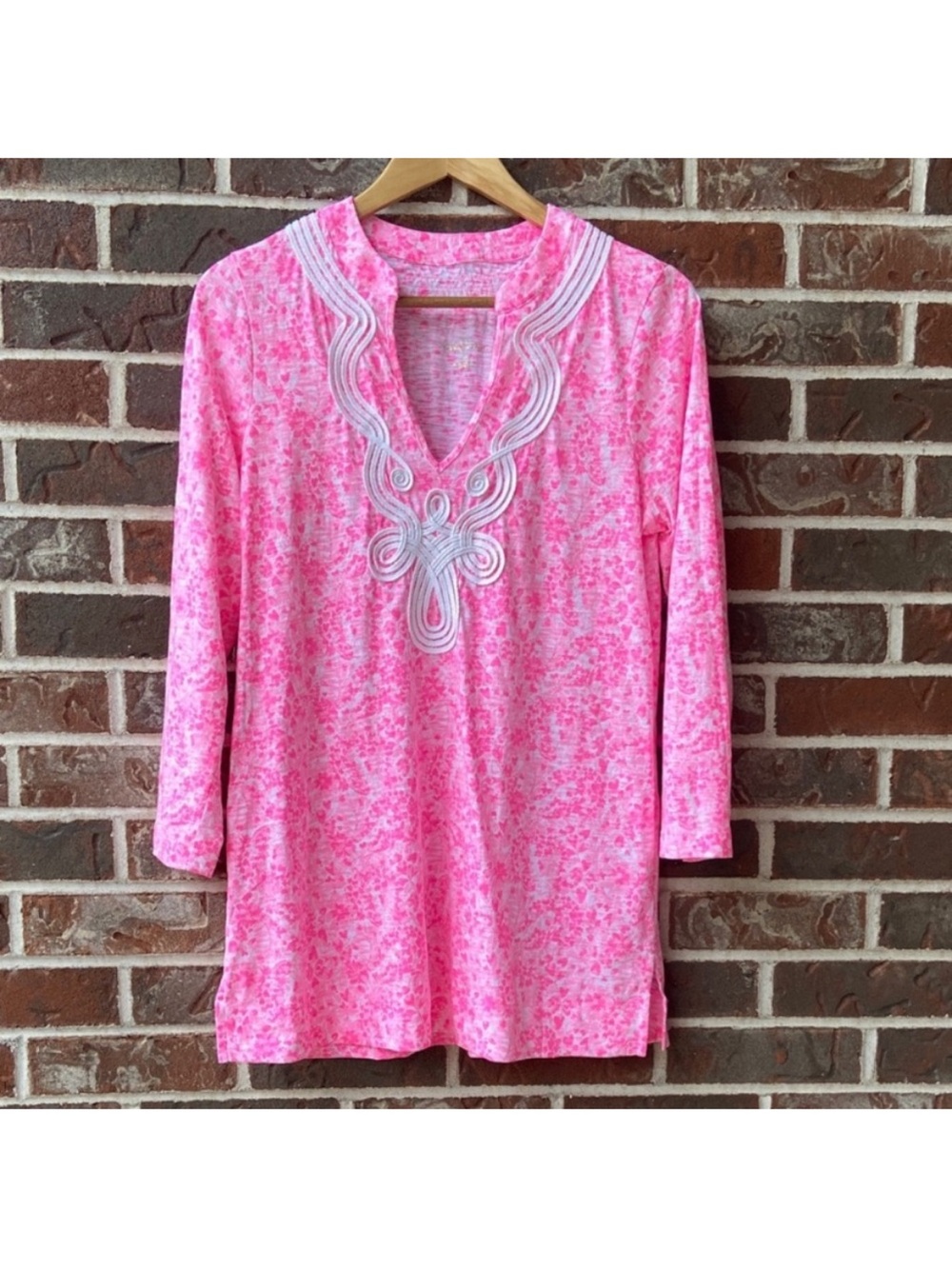 Lilly Pulitzer Pink Printed Tunic with White Trim